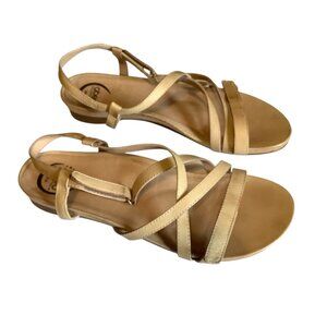 Abeo Beige Leather Strappy Sandals Women Sz 10 B.I.O. System Comfort Strappy